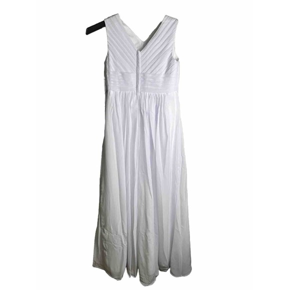 A-Line Pleated Chiffon Floor-Length Junior Girls Dress‎ white- J Size 10. Easter - Picture 9 of 16